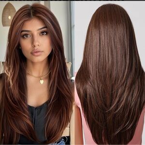 Luxurious Brown Layered Synthetic